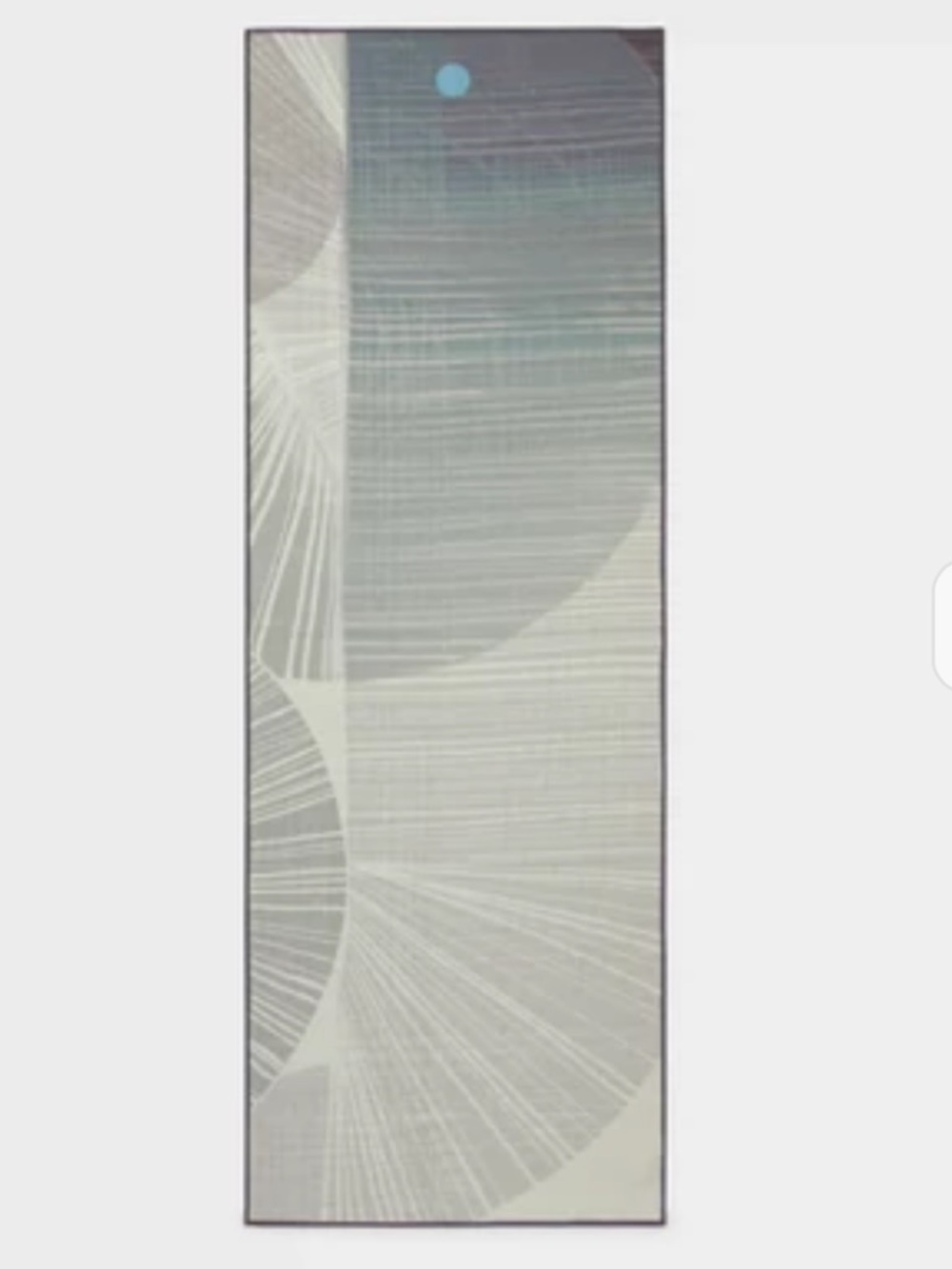 manduka Yogitoes Skidless Yoga Towel - Heather Gray with Light Blue Accent - Picture 4 of 7